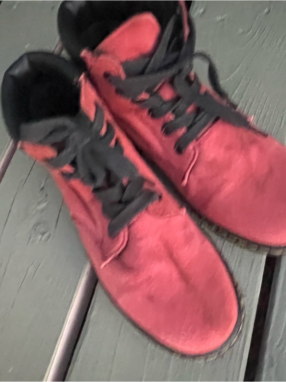 Dr. Martens Maelly Red Canvas Ankle Boots with Black Trim Size 9 - Picture 3 of 13